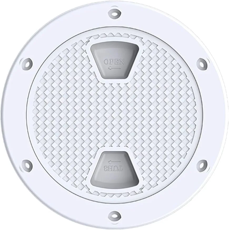 SEAFLO 4" - 8" White Circular Non Slip Inspection Hatch w/Detachable Cover — main view