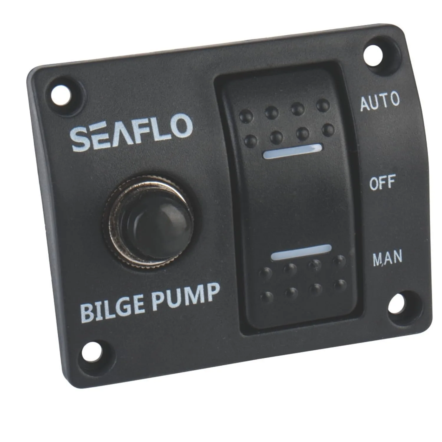 SEAFLO 3-Way Bilge Pump Switch Panel — Auto/Off/Manual, 12V/24V — main view