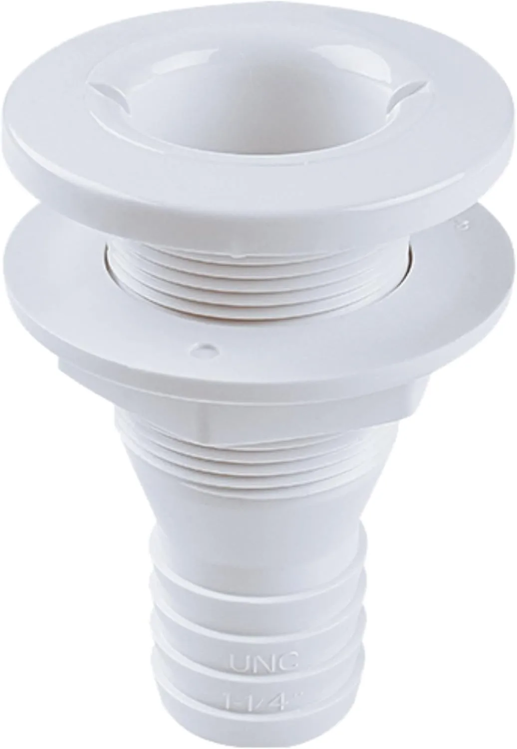 SEAFLO Thru Hull Fitting — 1/4" — White — main view