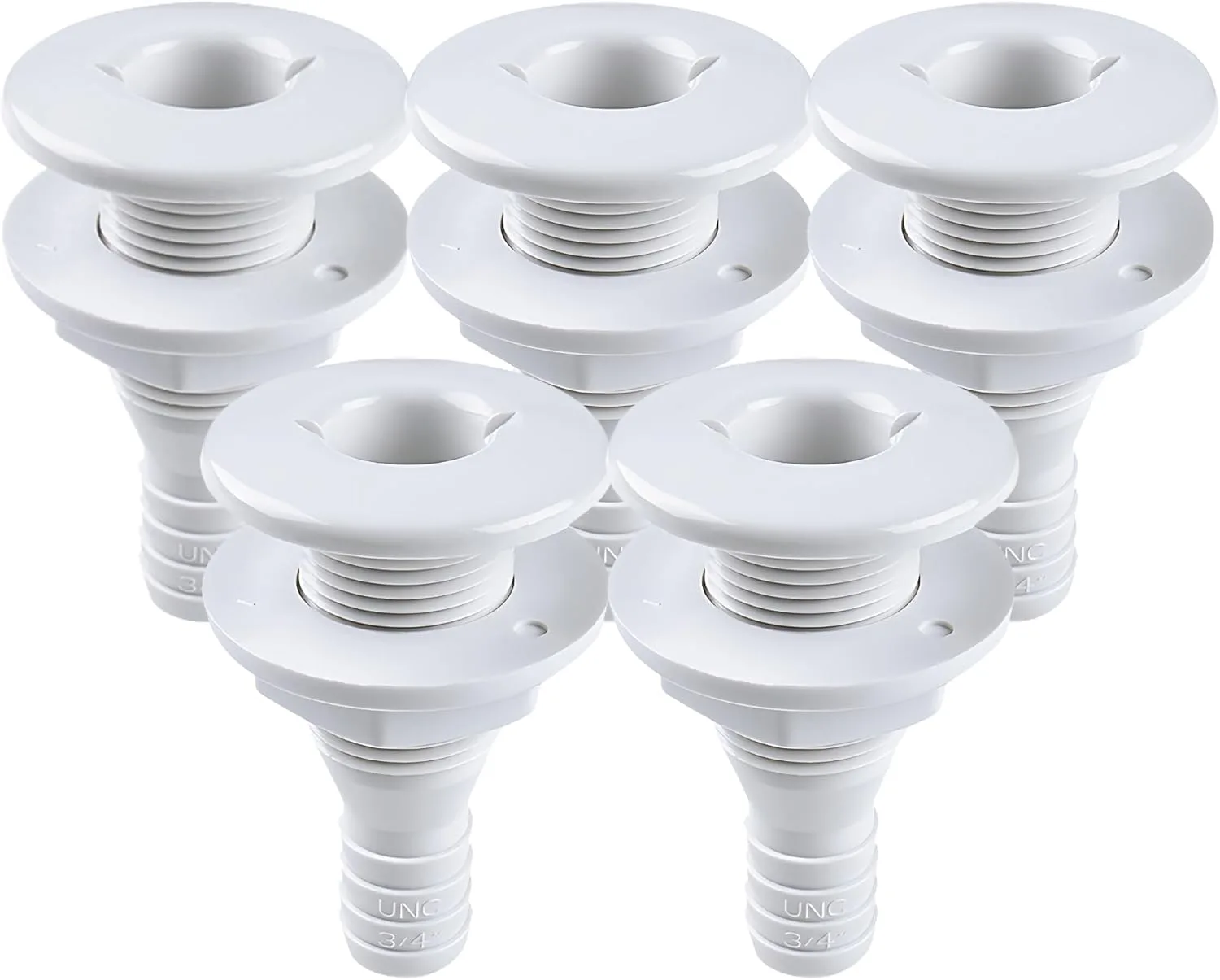 SEAFLO Thru Hull Fitting — 3/4" — White — main view