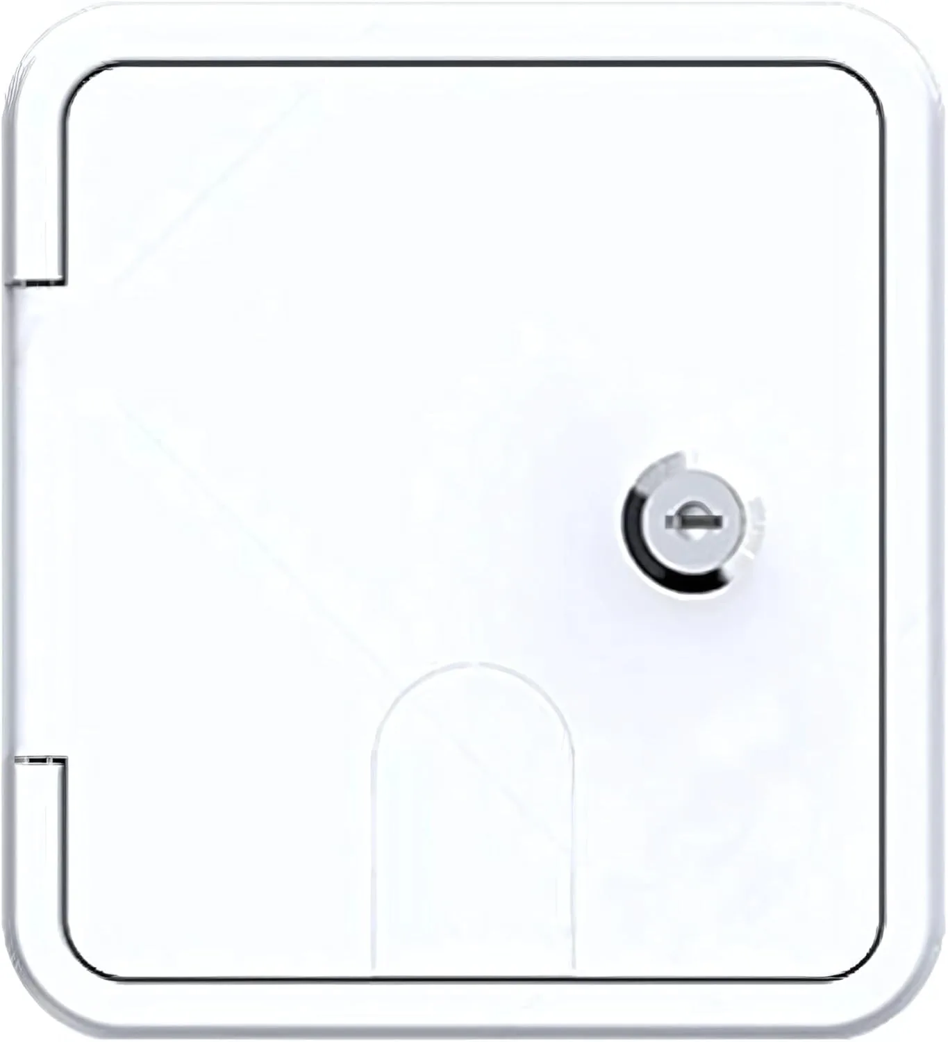 SEAFLO Low Profile Square Cable Hatch 6" x 6.5" White RV Camper Electric Cord Cover with Lock — main view