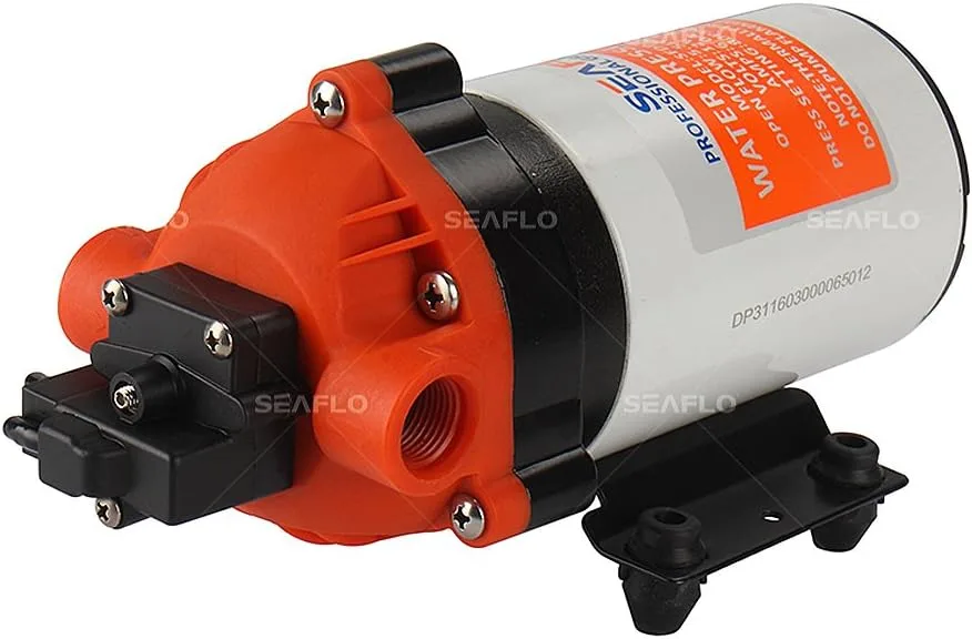SEAFLO 31 Series DC Diaphragm Water Pump 24V 1.5 GPM 160PSI, Black — main view