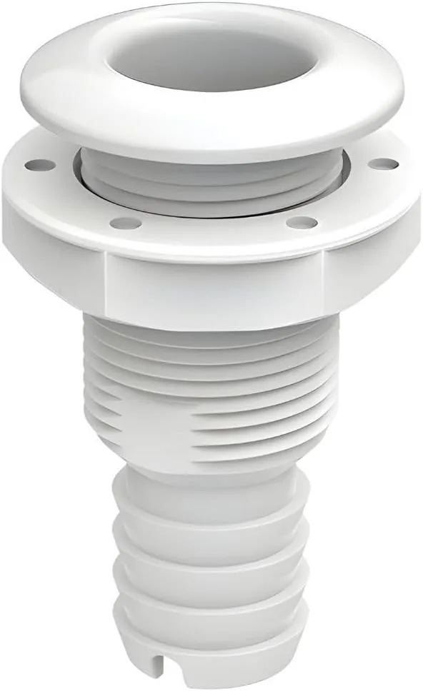 SEAFLO Thru Hull Fitting — 5/8" — White — main view