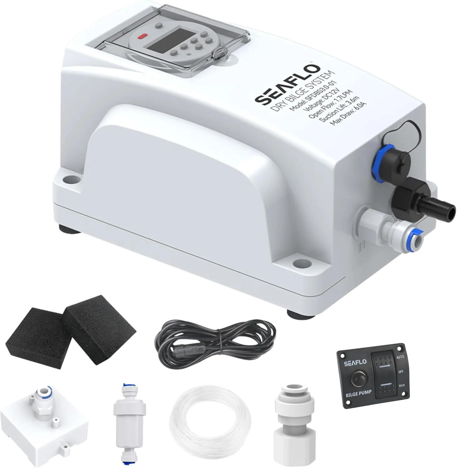 SEAFLO Automatic Submersible Bilge Pump — 0.4 GPM, 12V — main view
